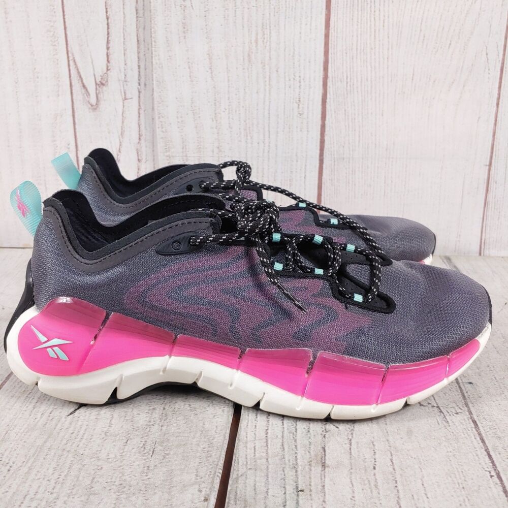 Reebok Zig Kinetica II Black Atomic Pink Earth Women SIZE 8 Running Shoes H05715